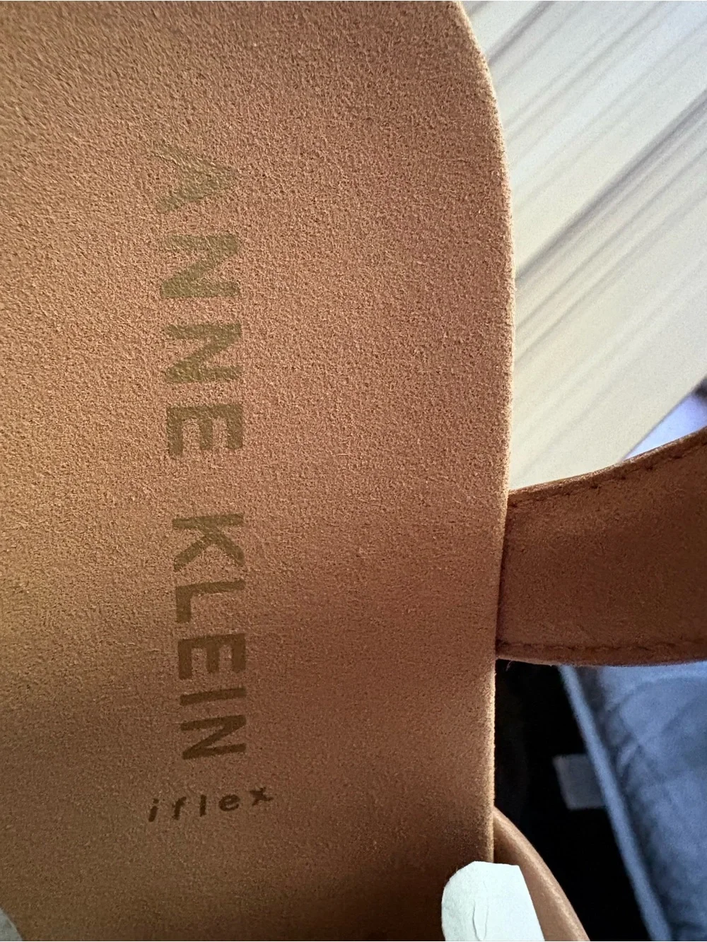 Anne Klein Braided Tan Wedge Sandals with Cork Platform
